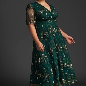 Chic Teal Floral Midi Dress